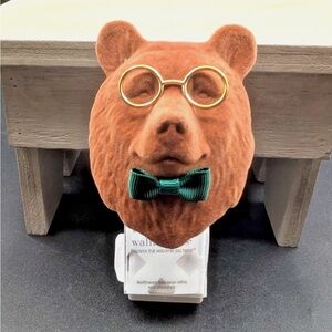 Bath & Body Works Classy Brown Bear Wallflower Plug In With Glasses and Bow Tie